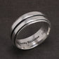 Top angle view of S925 silver Dean Winchester band ring