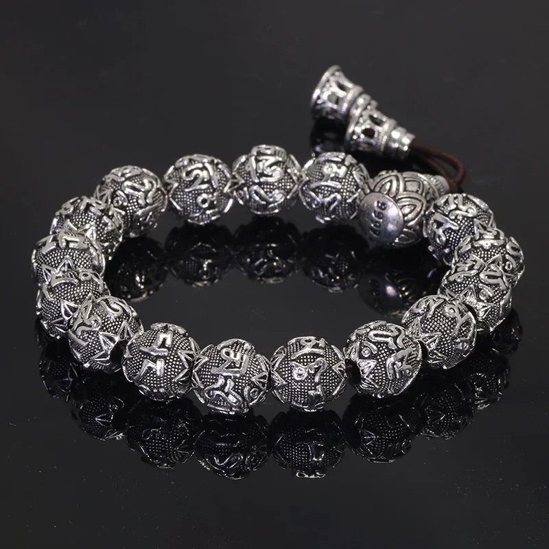 Unisex Buddhist prayer beads with antique finish