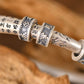 adjustable silver bangle with end caps