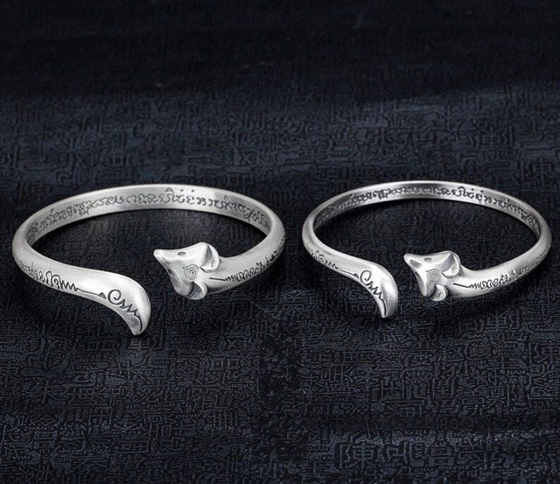 adjustable silver fox bangle