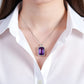 amethyst pendant on model
