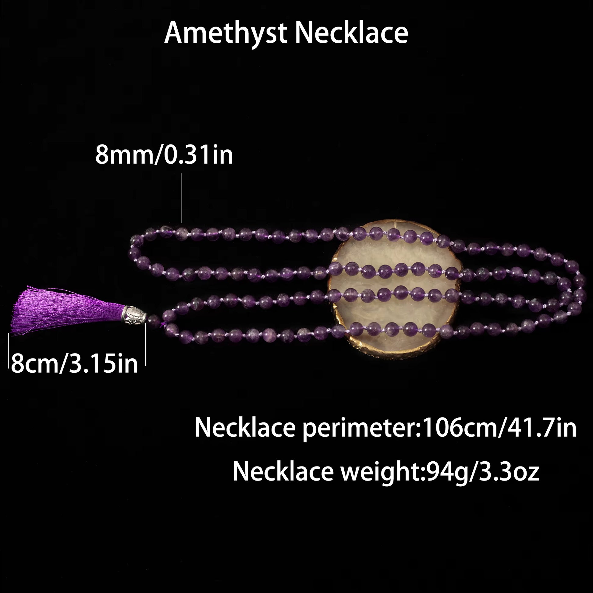 amethyst tassel necklace