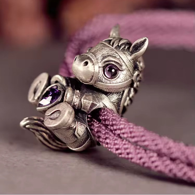 artisan equestrian jewelry silver horse charm bracelet