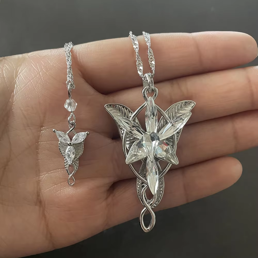 arwen evenstar necklace small and large front view