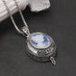 blue agate cameo pendant front view