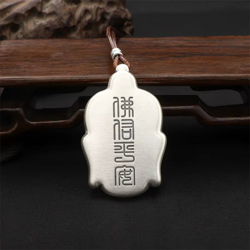 buddha necklace silver back view