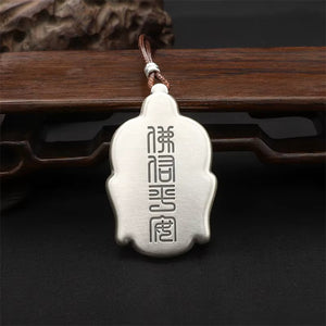 buddha necklace silver back view