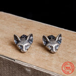 cat earrings front