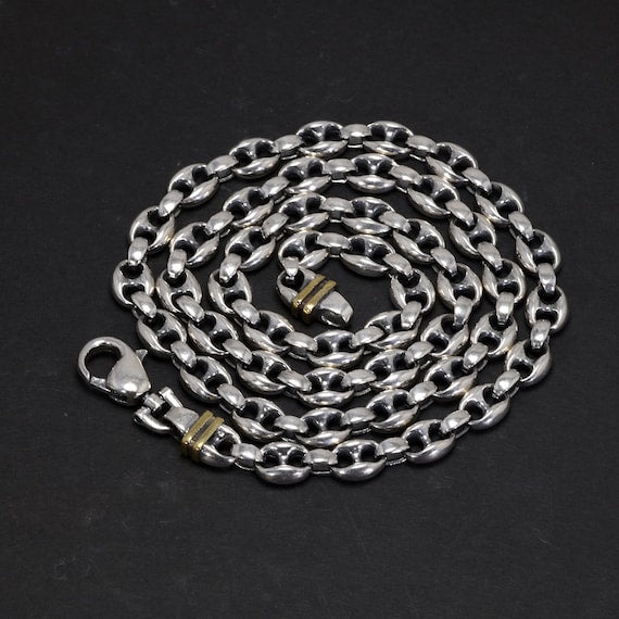 Sterling Silver Mariner Anchor Chain Bracelet & Necklace for Men