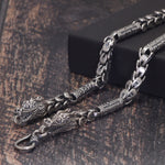Sterling silver dragon chain close-up
