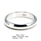 Sterling Silver Court Wedding Ring 4.5mm