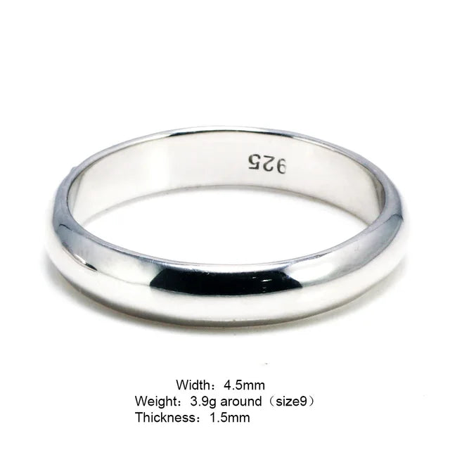 Sterling Silver Court Wedding Ring 4.5mm