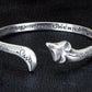 engraved fox bracelet close up