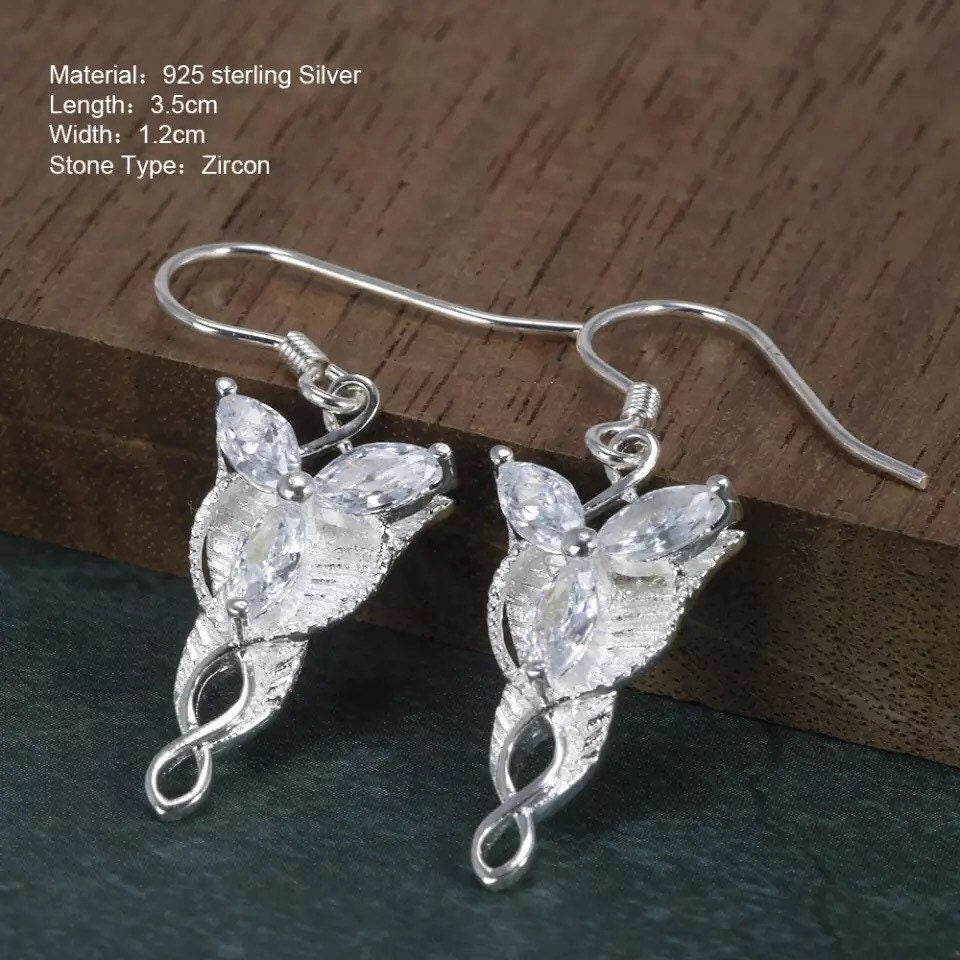 evenstar lord of the rings earrings silver