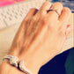 fox bangle shown on wrist