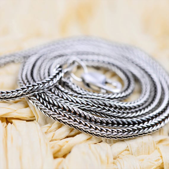 2.5 mm foxtail chain necklace sterling silver