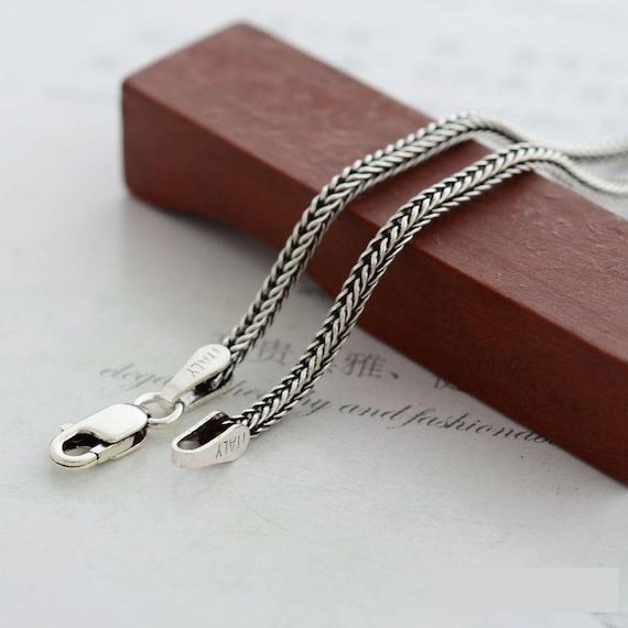 foxtail chain necklace sterling silver