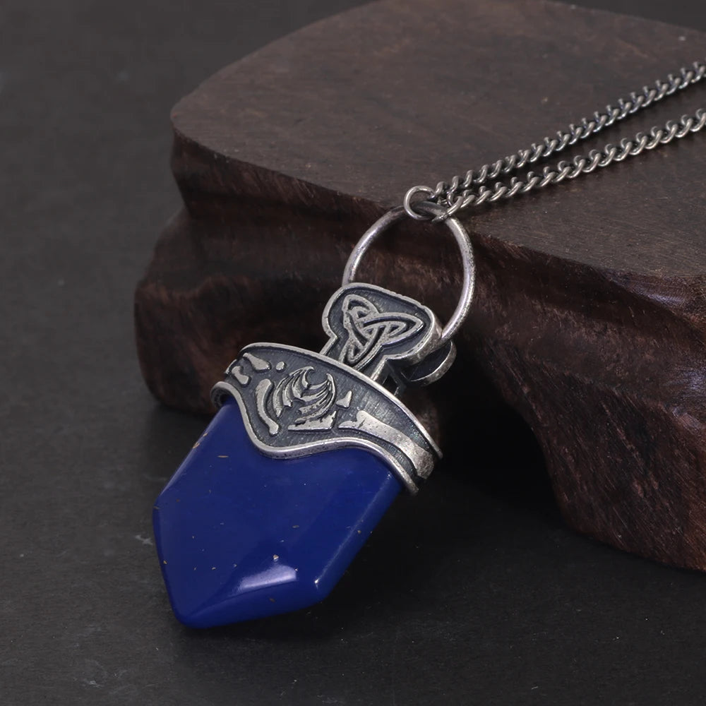 freya mikaelson lapis lazuli pendant necklace side view