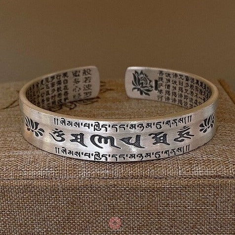 front silver mantra bracelet