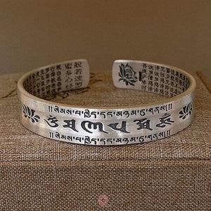 front silver mantra bracelet