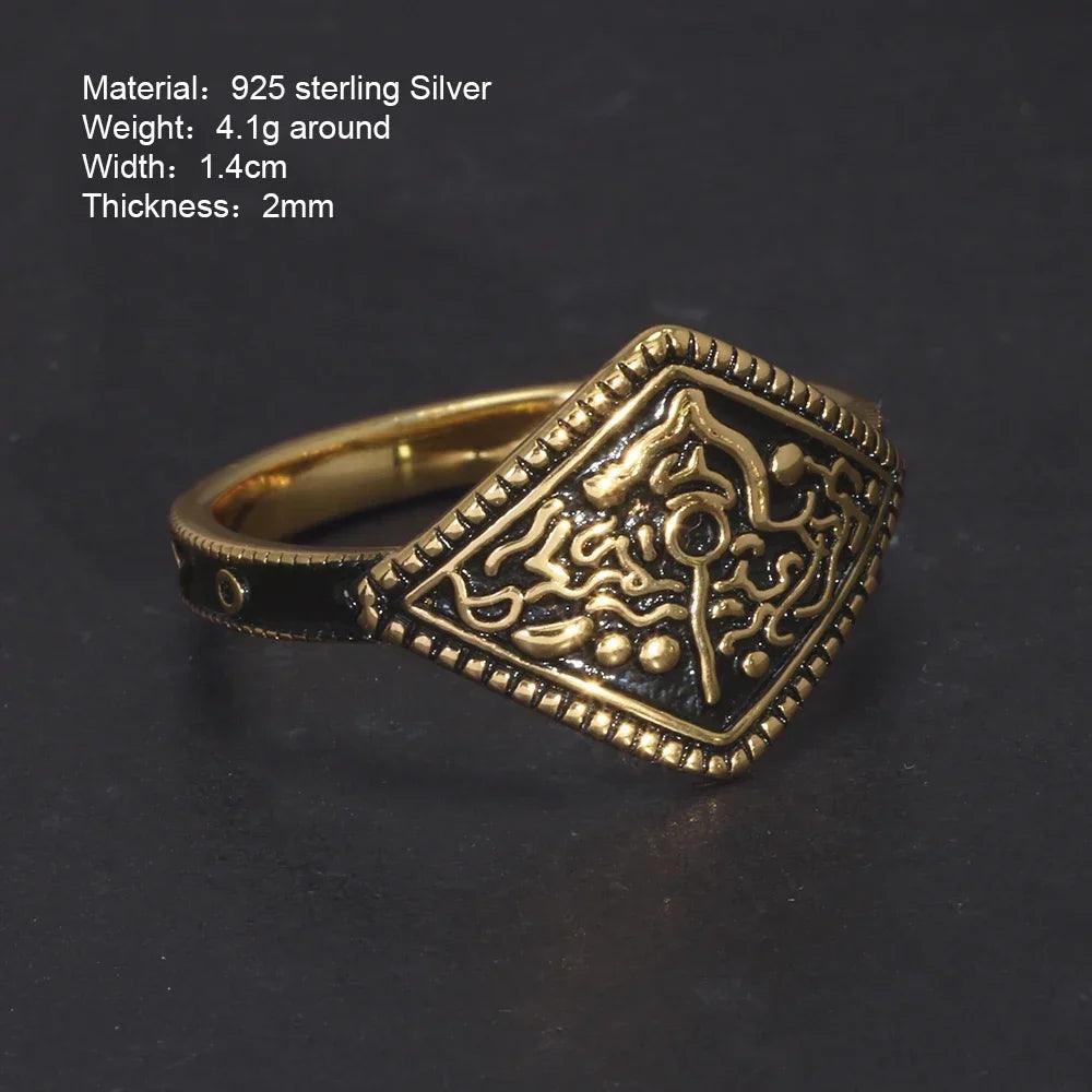 Close-up of engraved Dark Souls Ring of Favor design