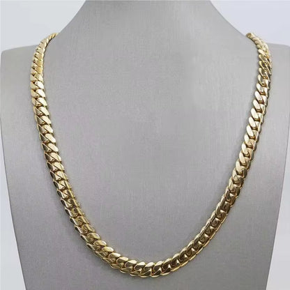 gold cuban necklace front view