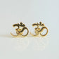 gold om symbol studs