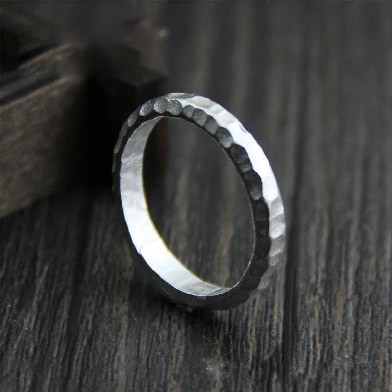 hammered silver ring