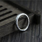 hammered sterling silver ring front angle