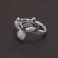 handcrafted adjustable lotus ring sterling silver