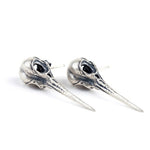 handcrafted sterling silver skull earrings detail