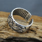heart sutra engraved silver ring