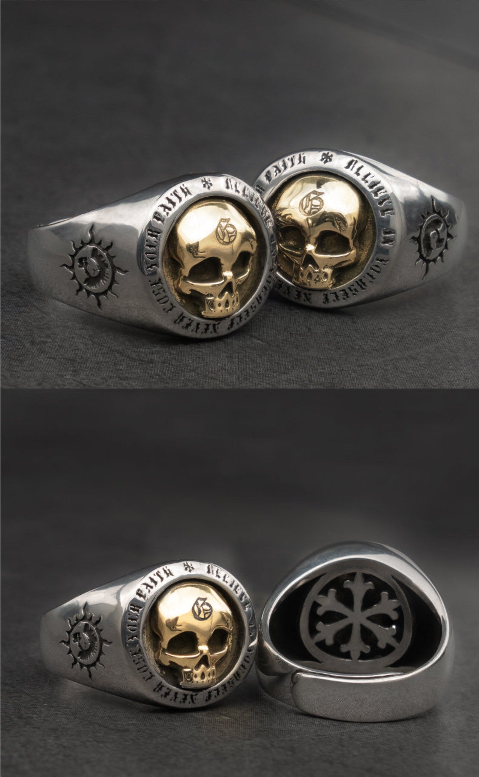 3D Skull Ring Men~ Sterling Silver levels