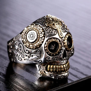 Sugar Skull Ring Men & Women ~ Sterling Silver ~ Mexican Skull Ring