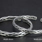 Men's Silver Woven Cuff Bracelet 8mm and 6mm