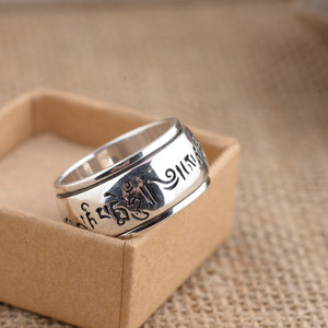 Buddhist Tibetan Spinner Ring for Women & Men ~ Sterling Silver