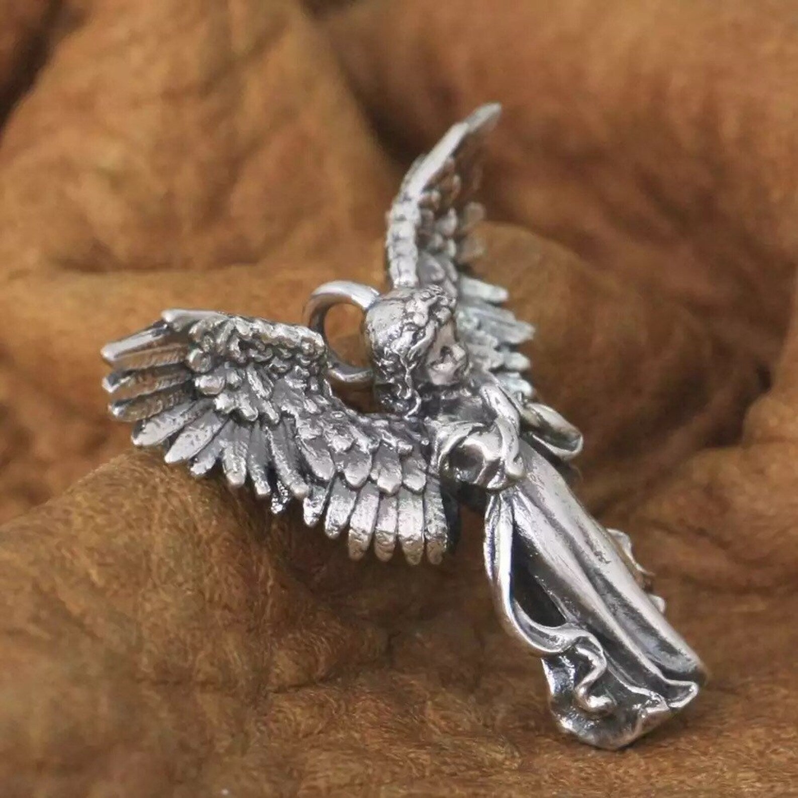 Guardian Angel Pendant ~ Sterling Silver left