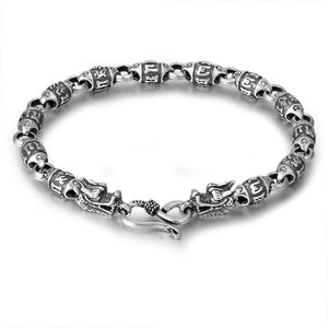 OM dragon bracelet mens silver bracelet