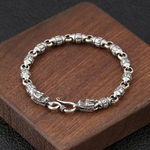 dragon bracelet mens silver bracelet