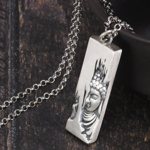 Buddha Guanyin Lotus Pendant Necklace 925 Sterling Silver