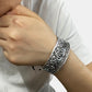 Sterling Silver Rose Cuff Bracelet model