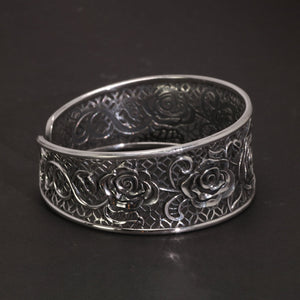 Sterling Silver Rose Cuff Bracelet right