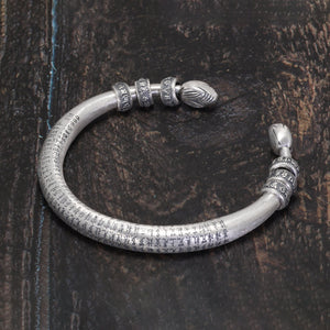"Heart Sutra" Buddhist Tibetan Bracelet ~ Sterling Silver left
