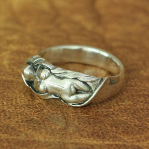  Silver Naked Woman Ring Erotic Ring Erotic Jewelry