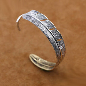 Feather Cuff Bracelet Sterling Silver main