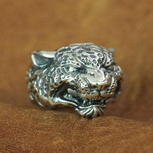 Sterling Silver Leopard Ring, Tiger Ring 