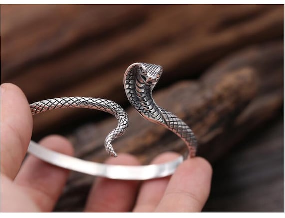 Sterling Silver Snake Bangle Bracelet right
