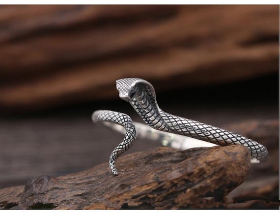 Sterling Silver Snake Bangle Bracelet left s