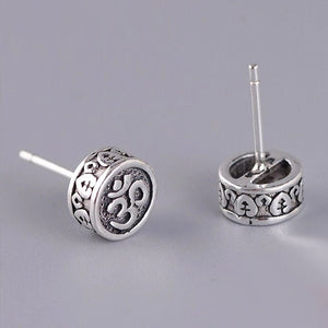 sterling silver buddhist OM OHM stud earrings
