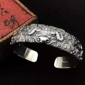 Pixiu Dragon Bracelet ~Men's Silver Bracelet main